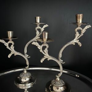 Elegant Silver Candelabra Set